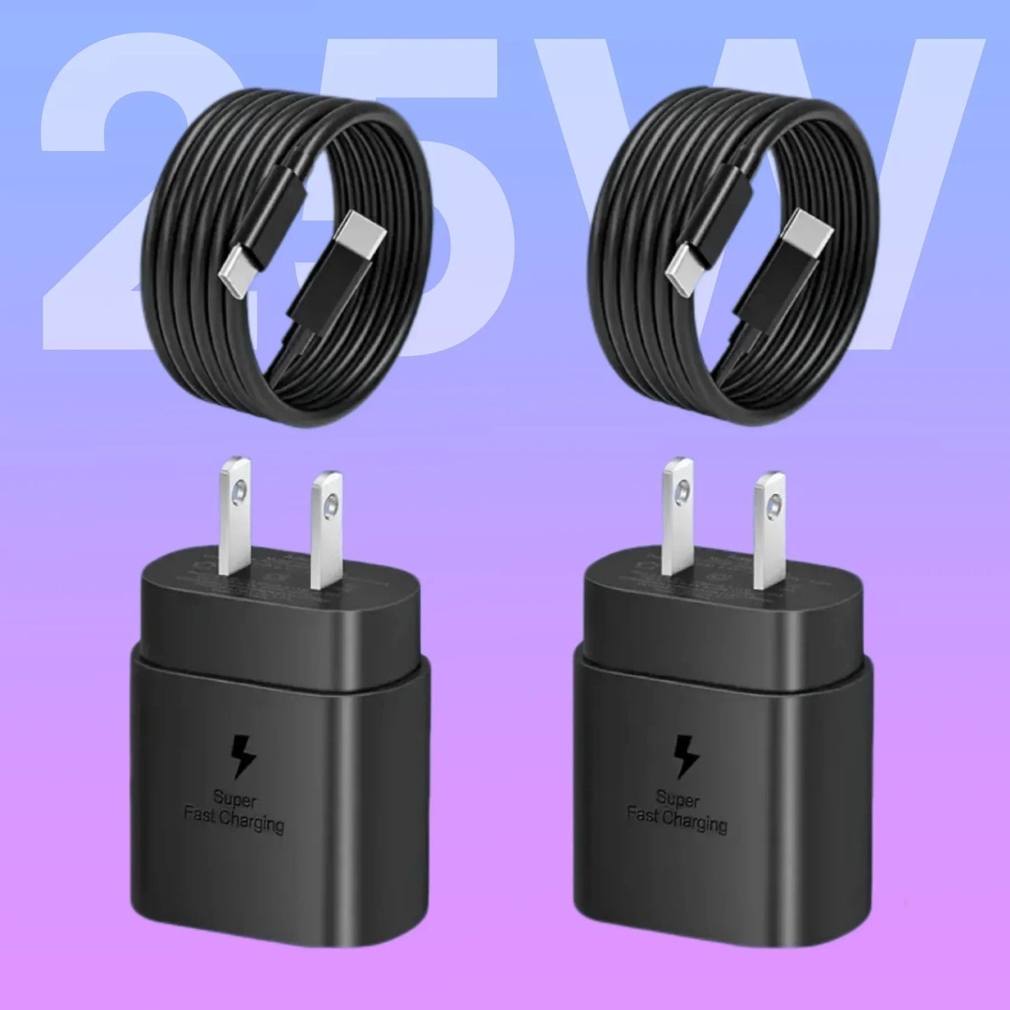 25W USB-C Fast Charger for Samsung Galaxy S24 Series [2 Pack]