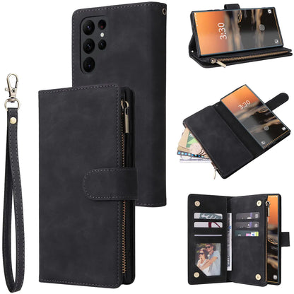 [Miimall] S23 Plus Black Leather Wallet Cover